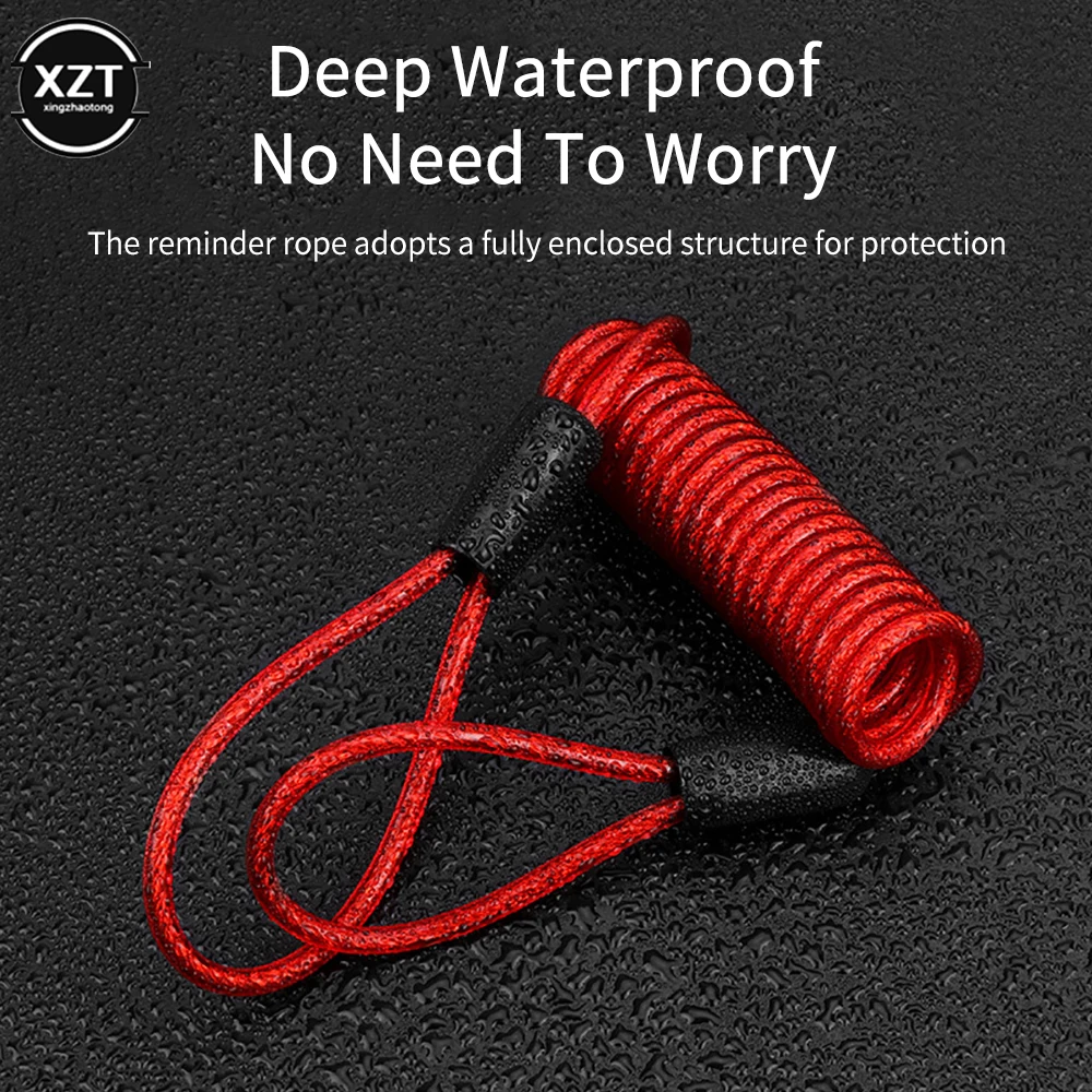 1.2m Safety Disc Brake Anti-theft Security Reminder Motorcycle Alarm Bold Spring Cable Helmet Wire Bicycle Lock Rope Bike Tool thumbnail 2