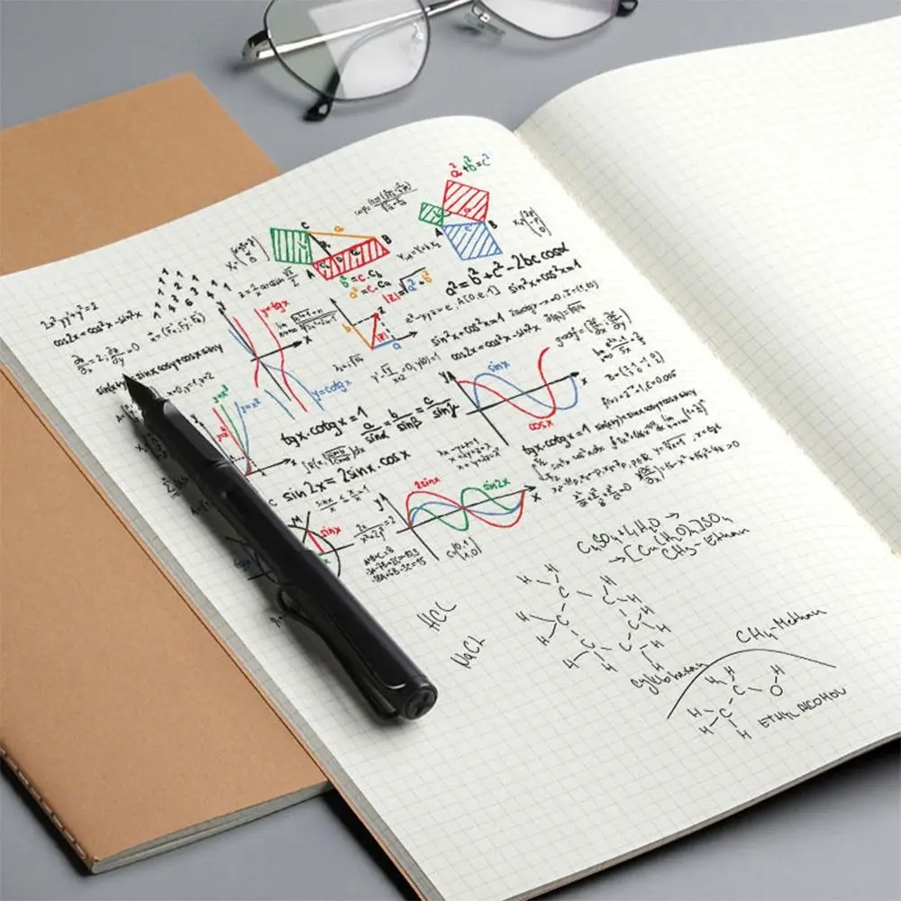 High Quality A4/B5 Notebook Kraft Cover Grid/Lined/Blank Notepad Sketchbook School thumbnail 3