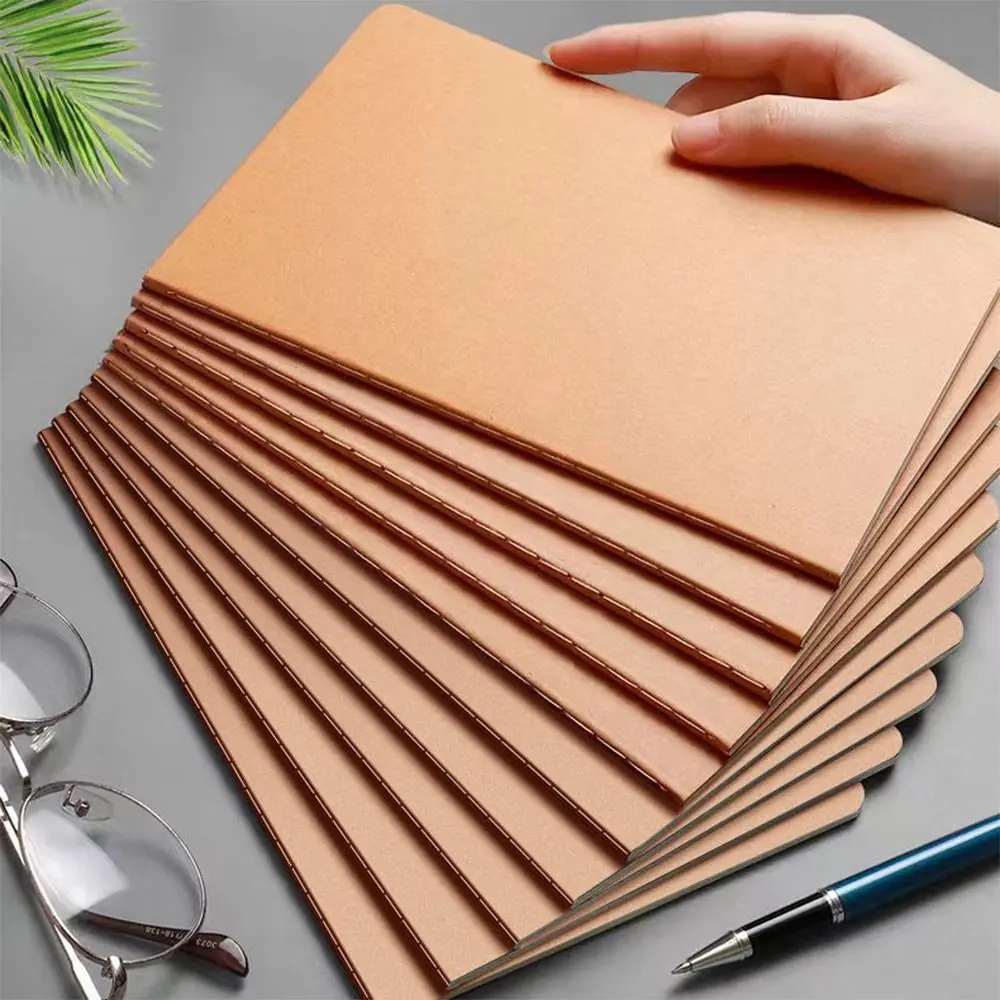 High Quality A4/B5 Notebook Kraft Cover Grid/Lined/Blank Notepad Sketchbook School thumbnail 4