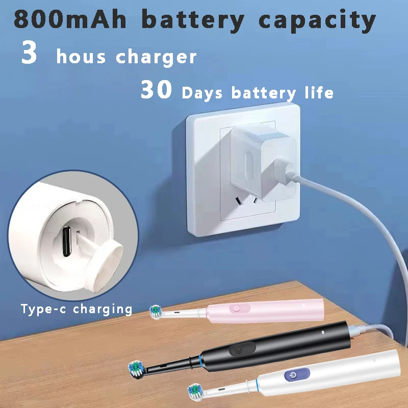 Electric Toothbrush Rotary Cleaning Teeth Brush Waterproof Electronic Tooth Brush With Timer Rechargeable Toothbrush with 8 Head thumbnail 6