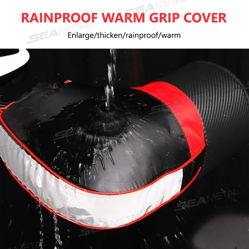 SEAMETAL Winter Thermal Motorcycle Muffs Velvet Motorbike Handlebar Cover Windproof Waterproof Weather Protection Cover Gloves thumbnail 6
