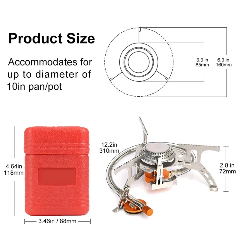 Camping Gas Stove Portable Folding Outdoor Backpacking Stove Tourist Equipment For Cooking Hiking Picnic 3500W thumbnail 4