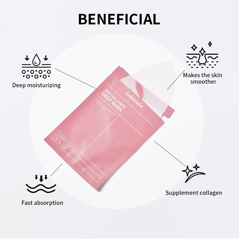 Bio-Collagen Deep Face Mask Shrink Pores Deep Hydrating Overnight Mask Moisturizing Refreshing Brightening Face Skin Care thumbnail 4