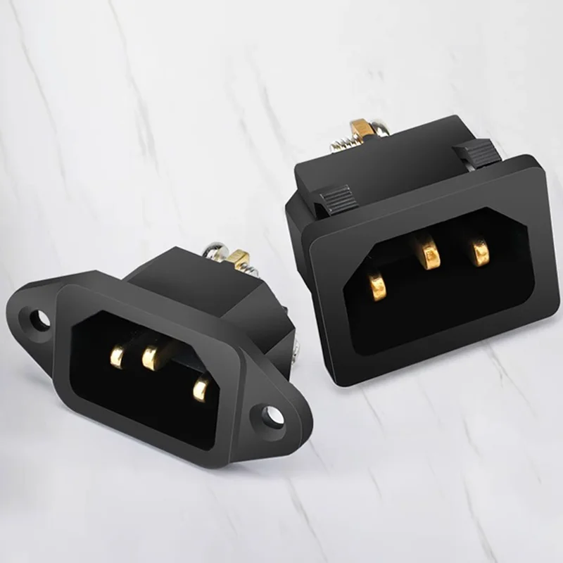 C13 C14 Electrical Power Socket Computer Mount Outlet 3 Pin IEC320 LED Rocker Switch Brass 10A Fuse Inlet Plug Connector 250v thumbnail 4