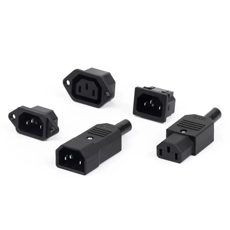 C13 C14 Electrical Power Socket Computer Mount Outlet 3 Pin IEC320 LED Rocker Switch Brass 10A Fuse Inlet Plug Connector 250v thumbnail 2