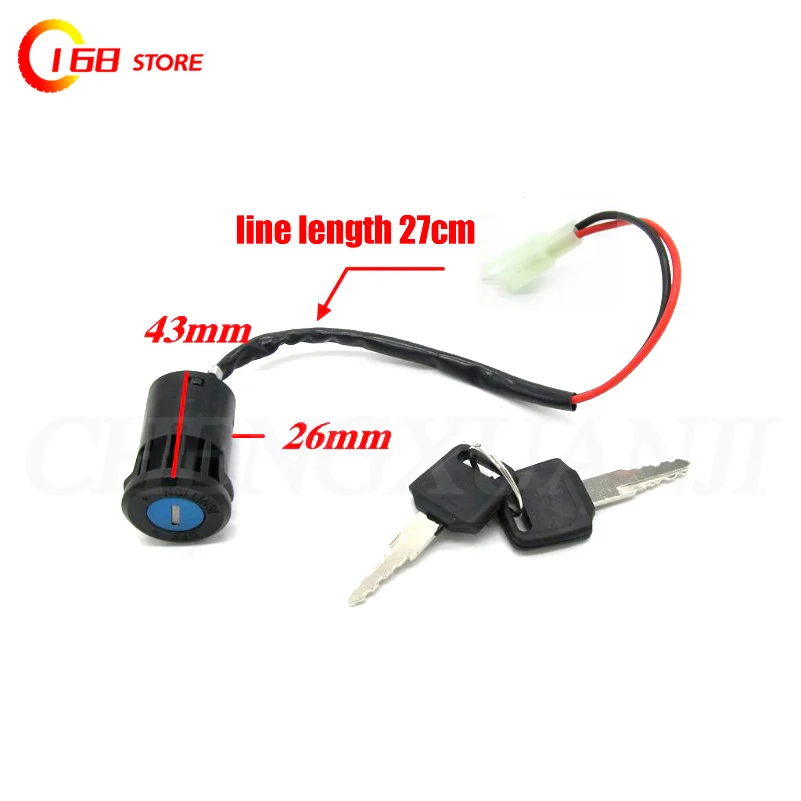 Moped Ignition Key Switch 2 Wire 28mm Hole ATV Dirt Bike Accessory Electric Motorcycle Go-Kart On/Off Tool Durable thumbnail 2