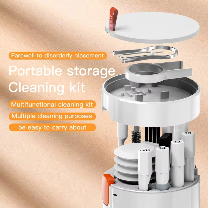 20 in 1 Digital Cleaning Kit Phone Camera Laptop keyboard Cleaning brush key Screen cleaner Dust Collector Christmas gift thumbnail 5