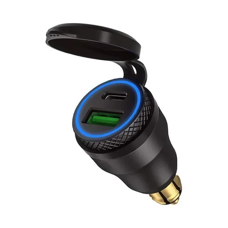 Motorcycle Waterproof Charger 30W QC3.0 USB C-type PD Power Adapter Hella DIN Plug Socket Quick Charger for BMW Ducati Triumph thumbnail 6