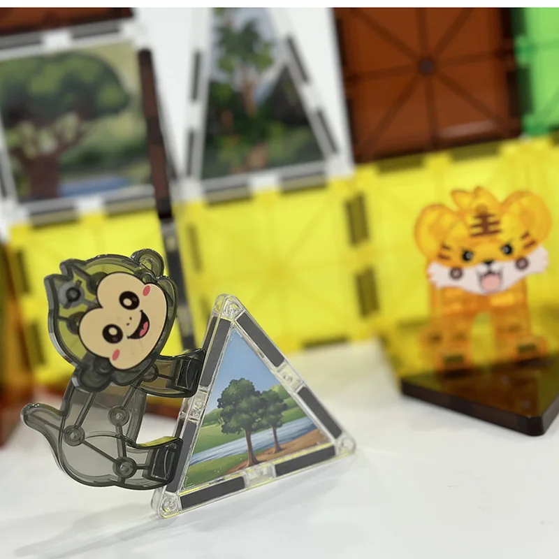 Magnetic Tiles Animal Dinosaur Theme Blocks Kids Toys DIY Farm Magnetic Tiles Scene construction Boys Game Activity Sensory Toys thumbnail 6