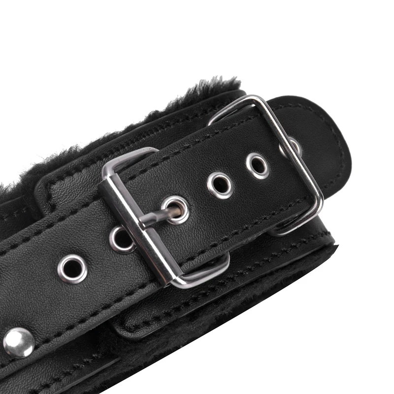 BDSM Collar Leather And Leash Plush Fetish Bondage Sex Necklace SM Toys Restraints Sex Toys For Adults Couples Games thumbnail 5