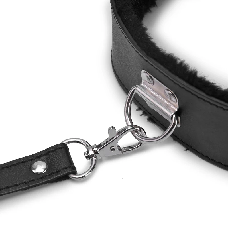 BDSM Collar Leather And Leash Plush Fetish Bondage Sex Necklace SM Toys Restraints Sex Toys For Adults Couples Games thumbnail 6