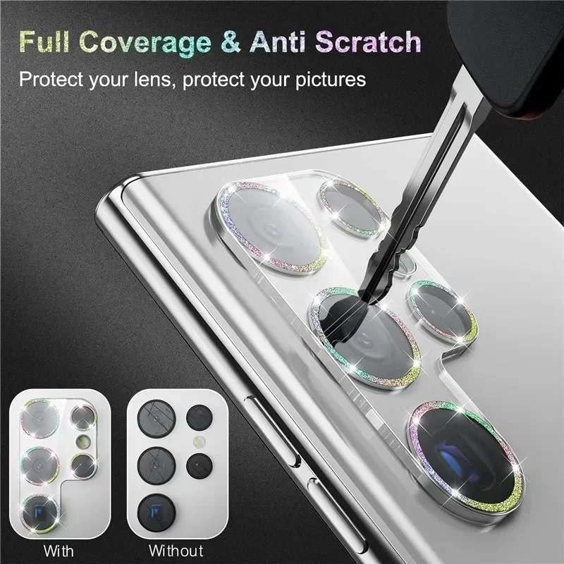 Camera Lens Protection For Samsung Galaxy S25 S24 S23 S22 Ultra S25Plus Lens Ring Glass Protective Film Full Cover Bling Diamond thumbnail 3