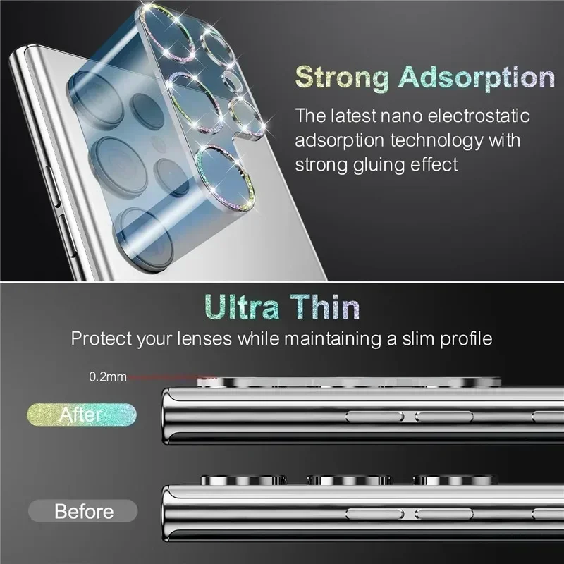 Camera Lens Protection For Samsung Galaxy S25 S24 S23 S22 Ultra S25Plus Lens Ring Glass Protective Film Full Cover Bling Diamond thumbnail 4