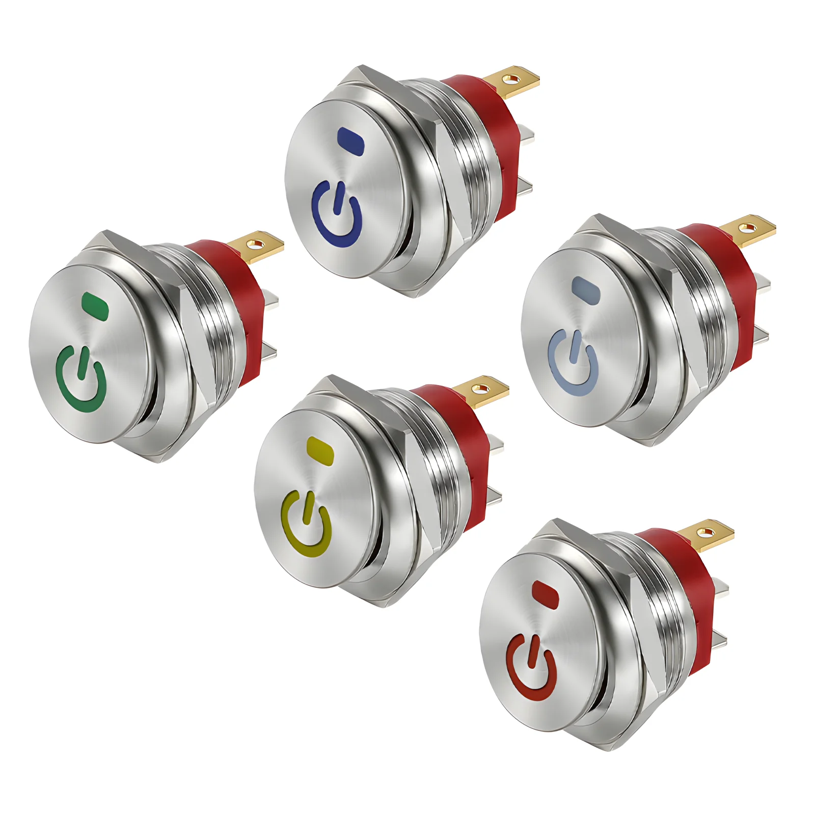 22mm Metal Button Rocker Switch Stainless Steel 12V 20A Self-locking Two Positions Car Toggle Switches ON-OFF 220V 15A 3 Pins thumbnail 6
