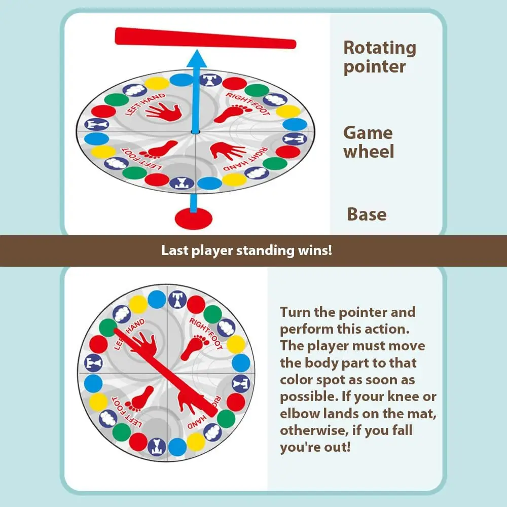 Twister Game Twister Funny Balance Family Party Games with Spinner Floor Play Mat Floor Game Gift for Kids Family Birthday Party thumbnail 5
