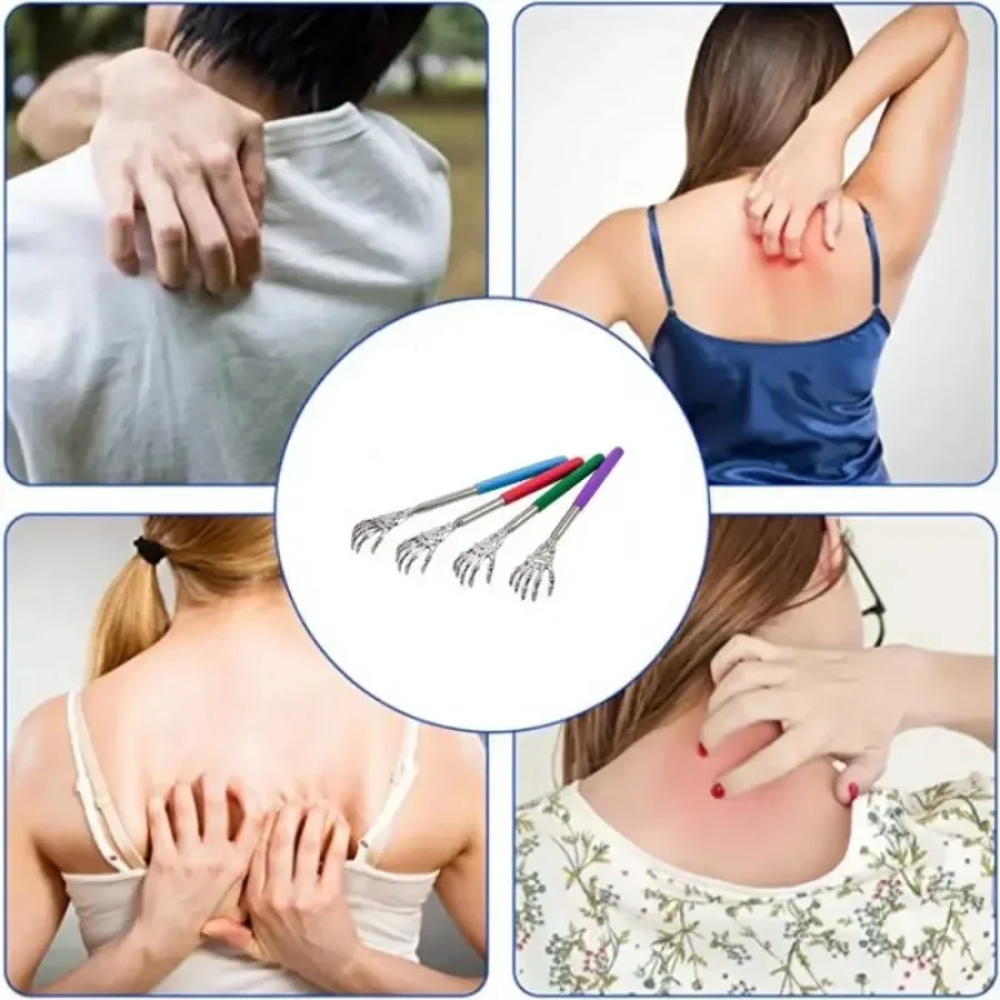 Adjustable Stainless Steel Back Scratcher with Retractable Claw for Portable and Convenient Massage and Tickle Relief thumbnail 6