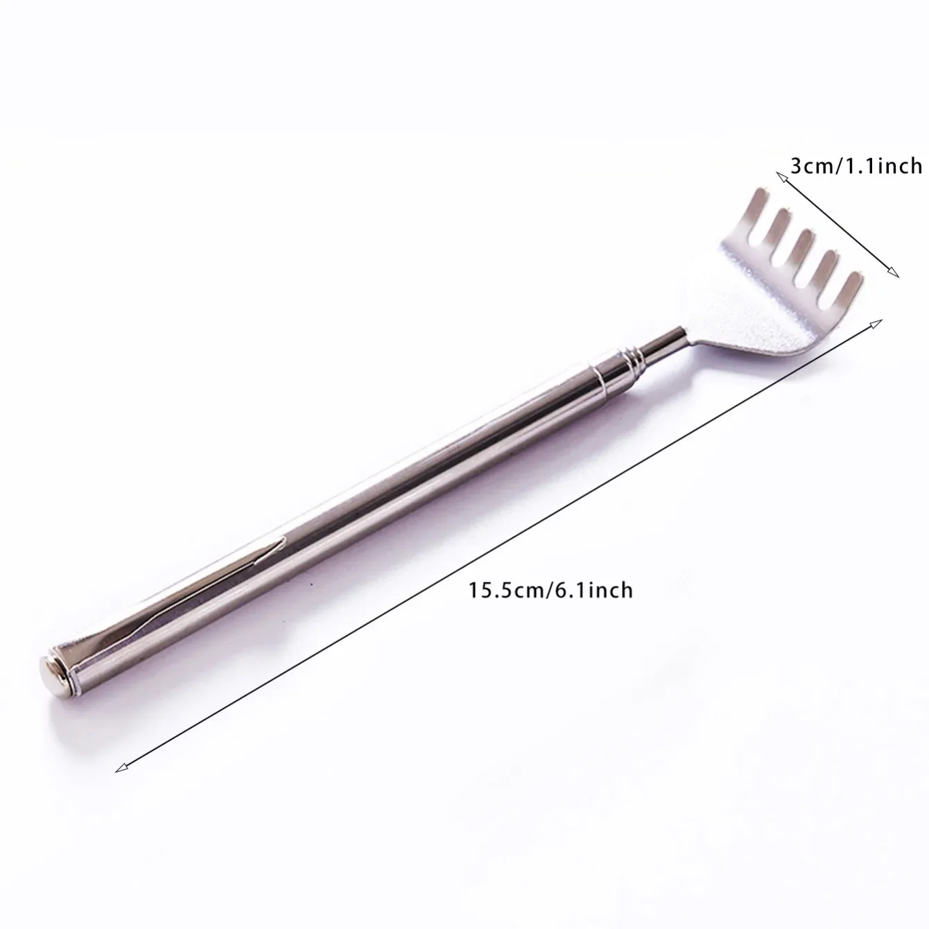 Adjustable Stainless Steel Back Scratcher with Retractable Claw for Portable and Convenient Massage and Tickle Relief thumbnail 2