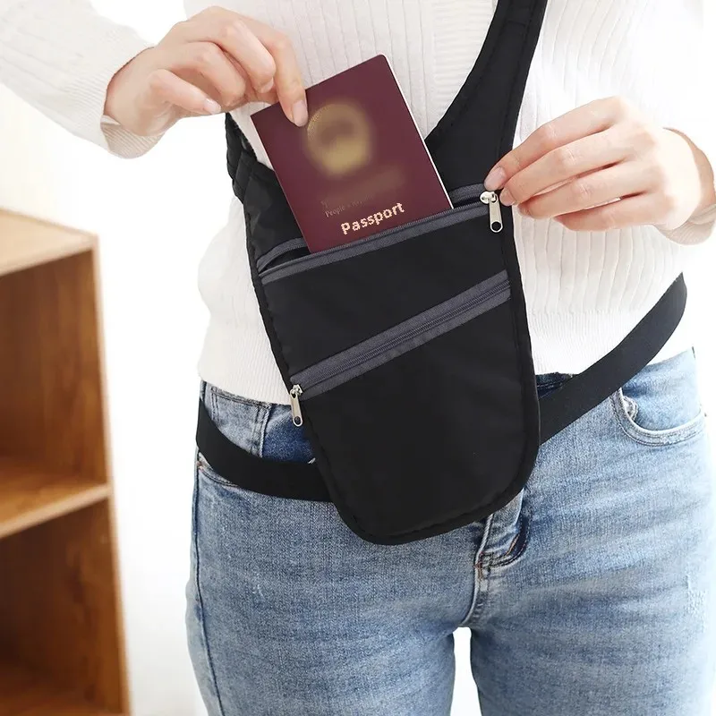 Comfortable Breathable Slim Travel Document Wallet Passport Holder Mobile Phone Waist Bag Luggage for International Trips thumbnail 2