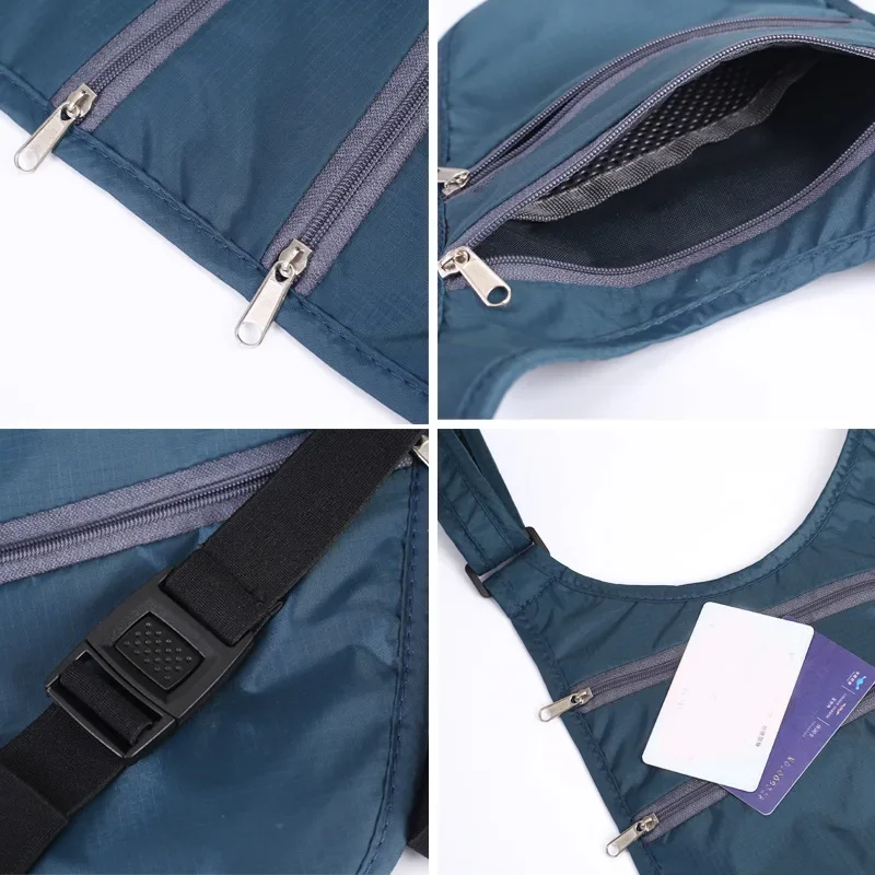 Comfortable Breathable Slim Travel Document Wallet Passport Holder Mobile Phone Waist Bag Luggage for International Trips thumbnail 3
