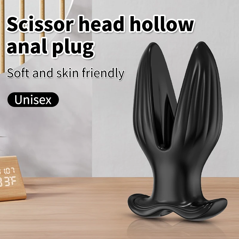 Hollow Anal Dilator Silicone Vagina ButtPlug Anus Tunnel Man Prostate Massager Clitoral G-Spot Stimulator Shower Enema Sex Toys thumbnail 3