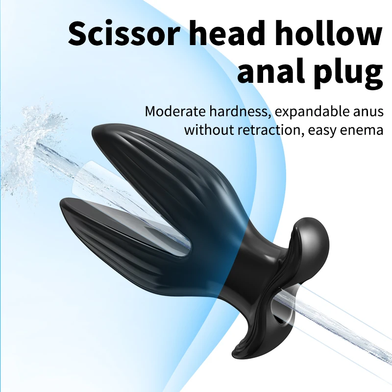 Hollow Anal Dilator Silicone Vagina ButtPlug Anus Tunnel Man Prostate Massager Clitoral G-Spot Stimulator Shower Enema Sex Toys thumbnail 2