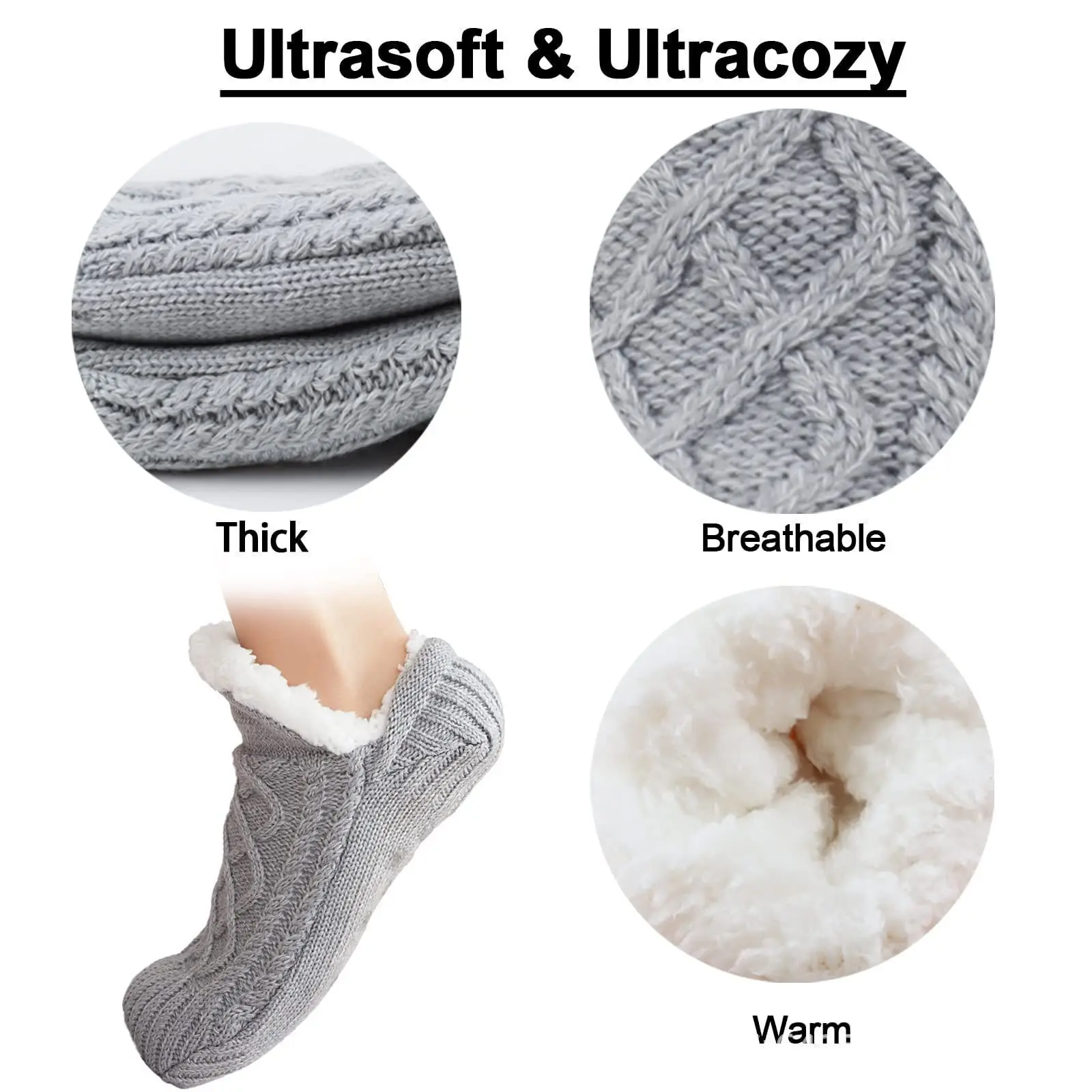 Thickened Thermal Women Mens Slipper Socks New Winter Warm Short Cotton Home Sleeping Soft Non Slip Grip Fuzzy Floor Sock Fluffy thumbnail 2