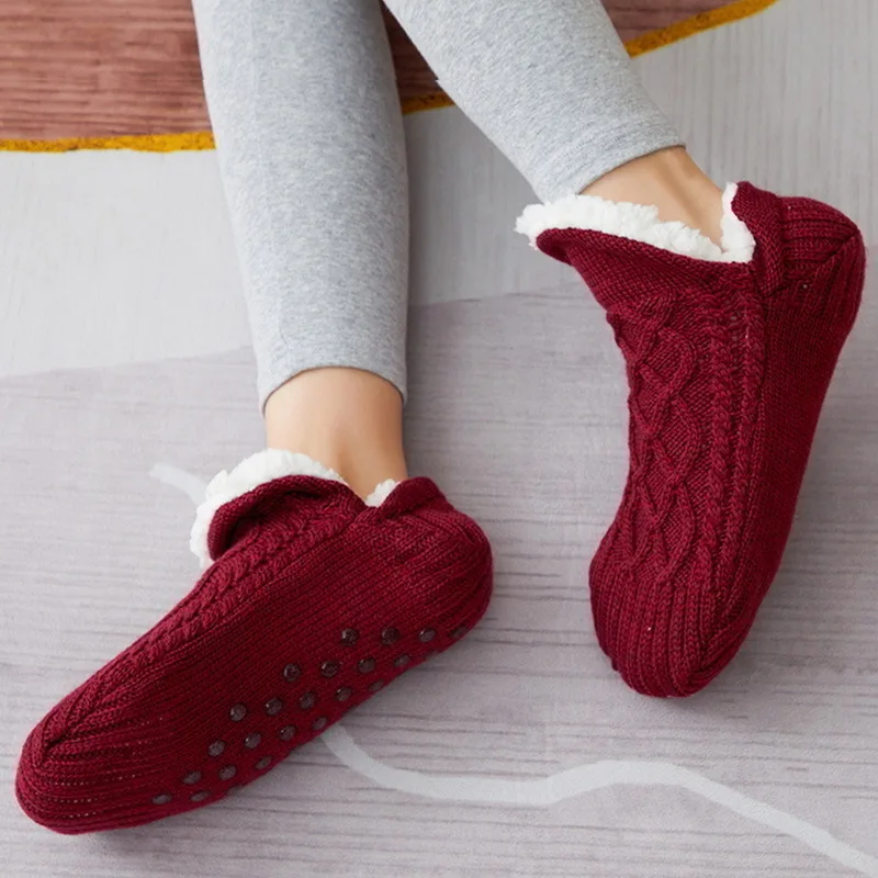 Thickened Thermal Women Mens Slipper Socks New Winter Warm Short Cotton Home Sleeping Soft Non Slip Grip Fuzzy Floor Sock Fluffy thumbnail 5