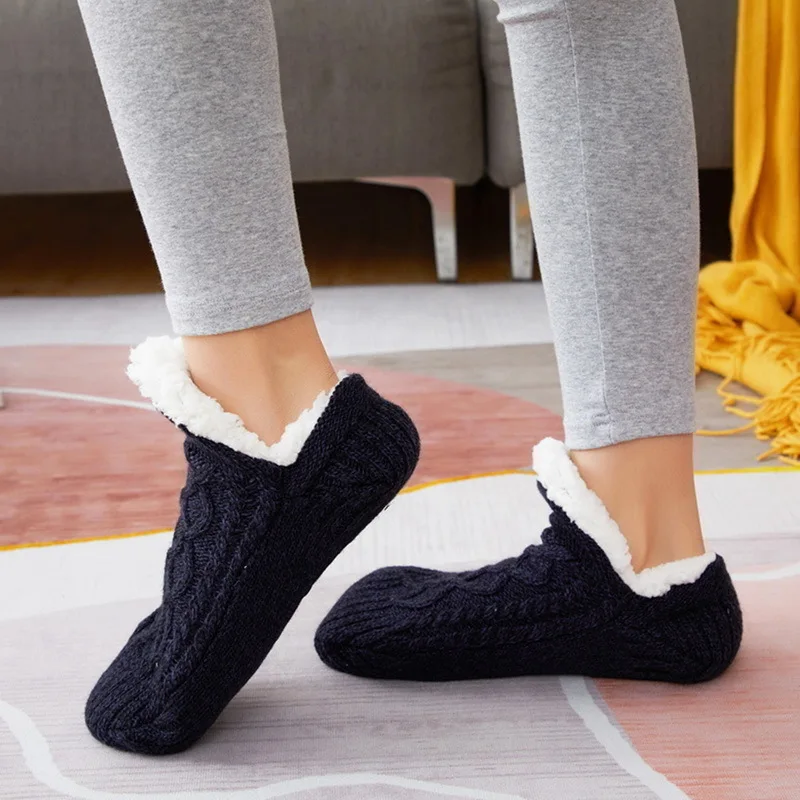 Thickened Thermal Women Mens Slipper Socks New Winter Warm Short Cotton Home Sleeping Soft Non Slip Grip Fuzzy Floor Sock Fluffy thumbnail 6