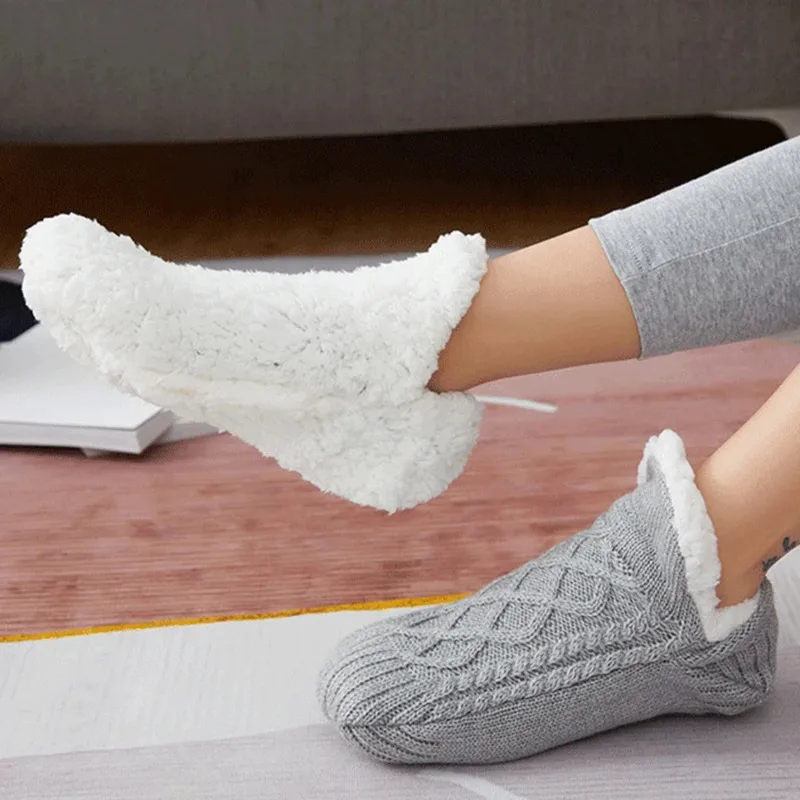 Thickened Thermal Women Mens Slipper Socks New Winter Warm Short Cotton Home Sleeping Soft Non Slip Grip Fuzzy Floor Sock Fluffy thumbnail 4