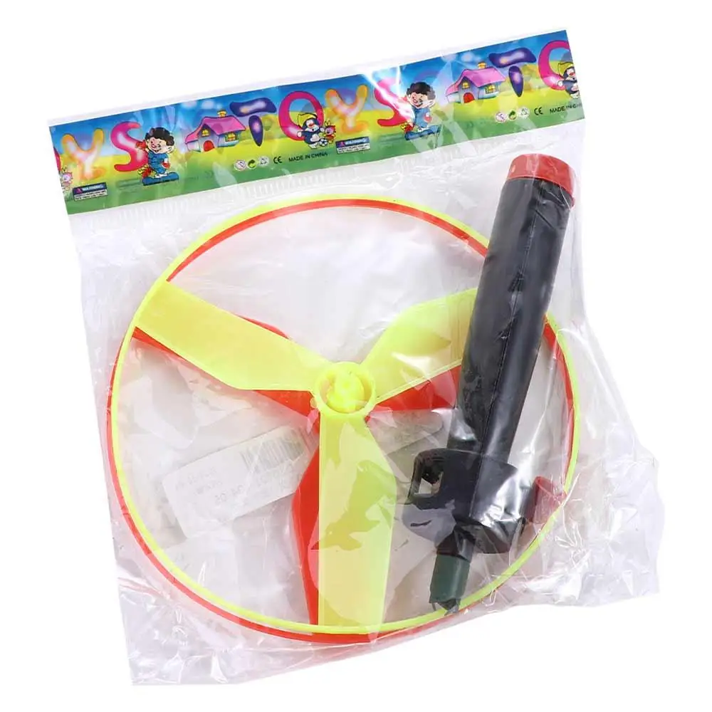 Pull String Pull String Flying Disc Flying Spin Top Hand-push Propeller Helicopter Outdoor Toys Random Color Plastic thumbnail 6