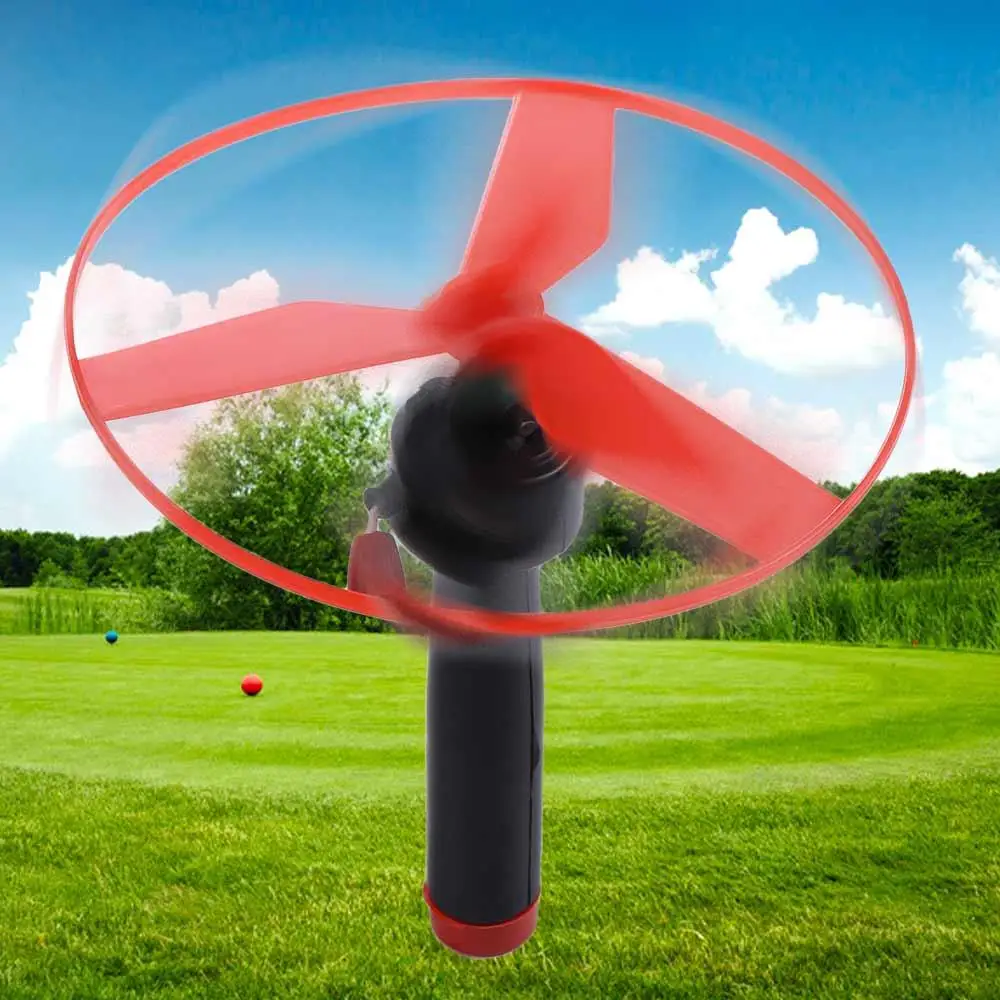 Pull String Pull String Flying Disc Flying Spin Top Hand-push Propeller Helicopter Outdoor Toys Random Color Plastic thumbnail 3