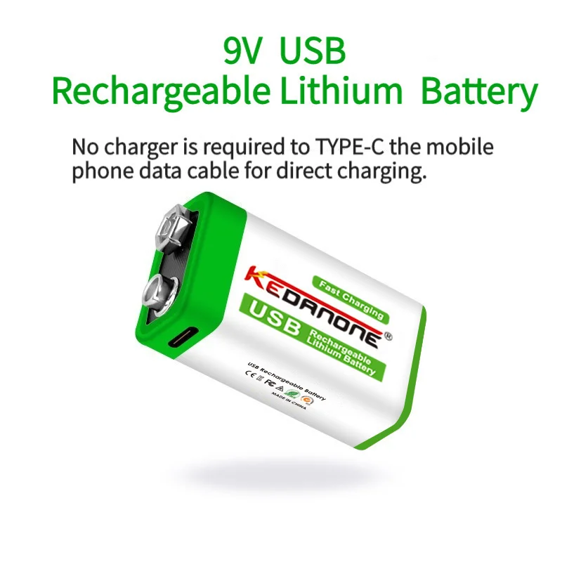 2024 9V 12800mAh li-ion Rechargeable battery Micro USB Batteries 9V lithium for Multimeter Microphone Toy Remote Control KTV use thumbnail 2