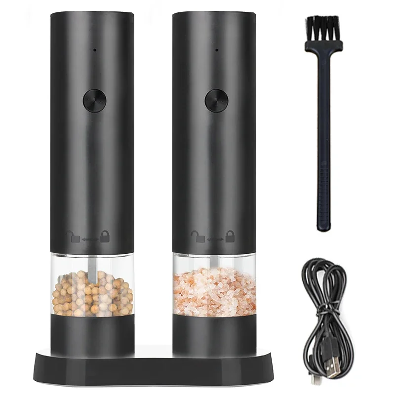 New Rechargeable Electric Salt and Pepper Grinder Adjustable Coarseness Large Capacity Auto Spices Grinders Kitchen Cooking Tool thumbnail 2