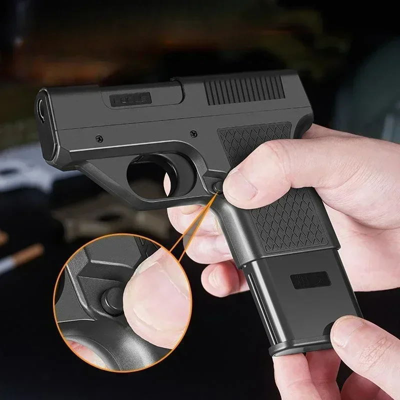 2026 New Clip Gun Type Butane Gas Lighter Three Capacity Cigarette Holder Windproof Jet Blue Flame Lighters Men's Gifts (NO GAS) thumbnail 3