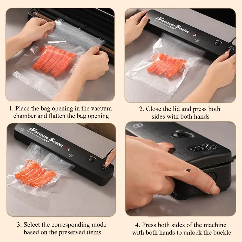 Kitchen Gadgets Food Vacuum Sealer Home Sealing Machine Food Storage Plastic Bags Sealer Portable Food Preservation Machine thumbnail 5