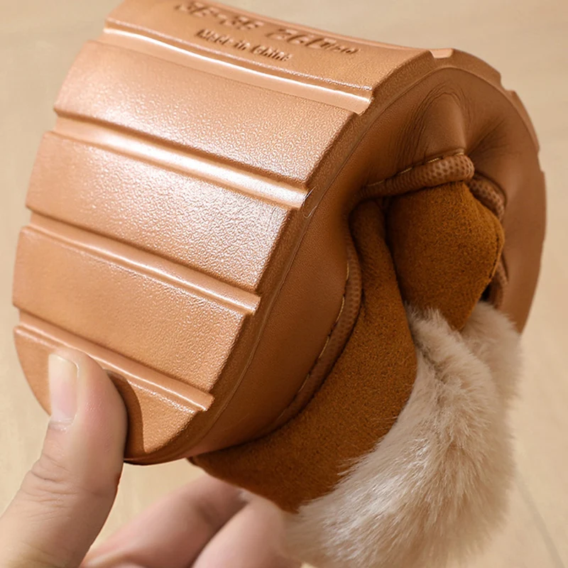 Anti-slip Thick Plush Snow Boots Women Faux Suede Platform Fur Winter Boots Woman Slip On Warm Cotton Padded Shoes Female 45 thumbnail 4