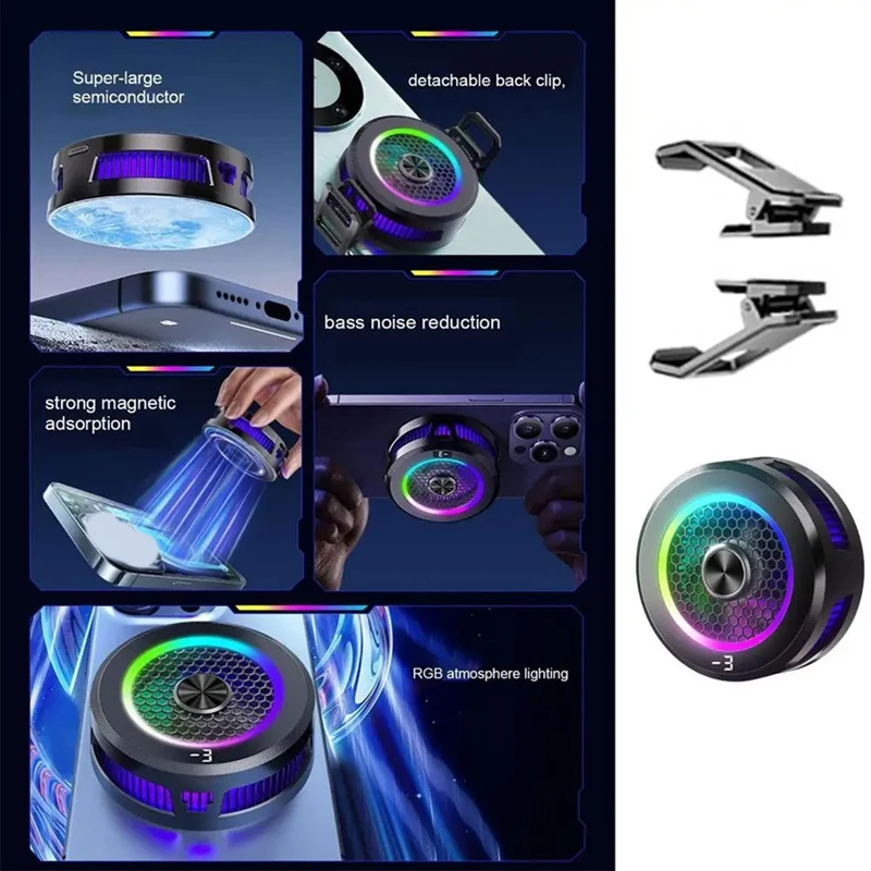 15W Extreme Cooling Phone Cooler with Ice Generation, Semiconductor Phone Cooler, Magnetic & Clip-on for iPhone/Xiaomi/VIVO/OPPO thumbnail 6