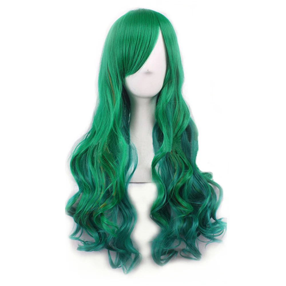 Soowee Synthetic Hair Ombre Cosplay Wigs with Bangs Green Costume Lolita Wig thumbnail 2