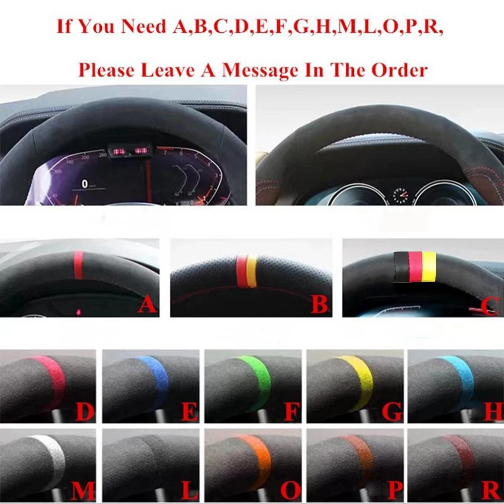 Suede Car Steering Wheel Braid For Seat Leon ST Cupra Ateca Cupra Ateca FR Leon Cupra R Leon ST Cupra Car Steering Wheel Cover thumbnail 6