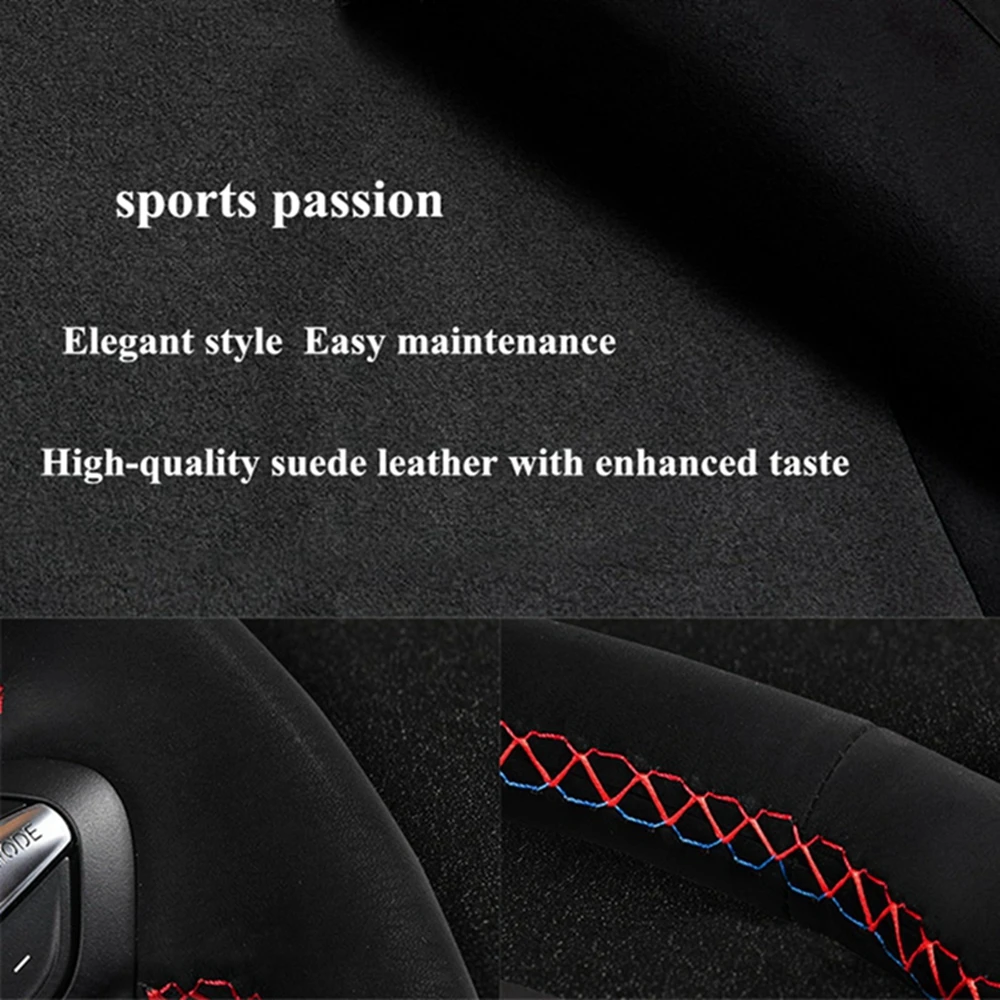 Suede Car Steering Wheel Braid For Seat Leon ST Cupra Ateca Cupra Ateca FR Leon Cupra R Leon ST Cupra Car Steering Wheel Cover thumbnail 4
