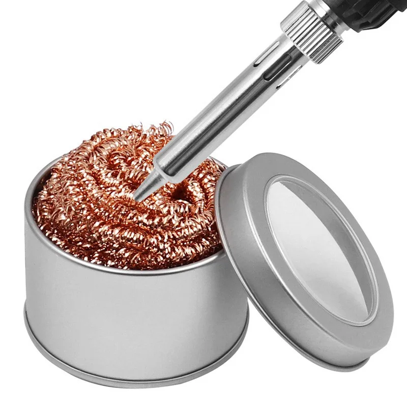 Cleaner Ball Cleaning Ball Desoldering Soldering Iron Mesh Filter Cleaning Nozzle Tip Copper Wire Metal Dross Box Clean Bal