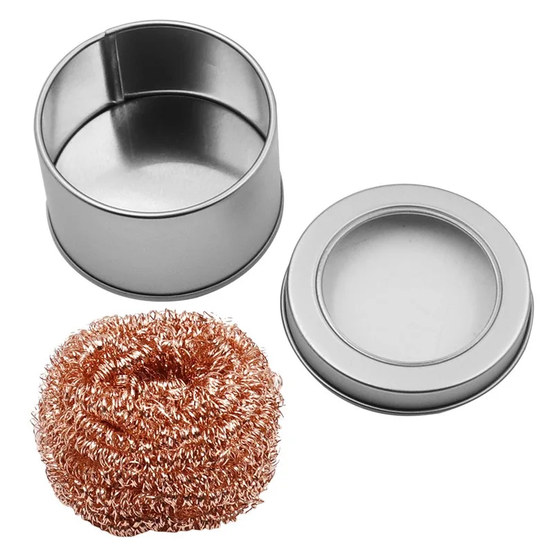 Cleaner Ball Cleaning Ball Desoldering Soldering Iron Mesh Filter Cleaning Nozzle Tip Copper Wire Metal Dross Box Clean Bal thumbnail 4
