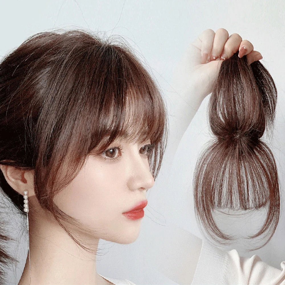 Fake Air Bangs Hair Styling Tools Hair Clip-In Extension Synthetic Hair Fake Fringe Natural False Hairpiece Women Clip In Bangs thumbnail 2