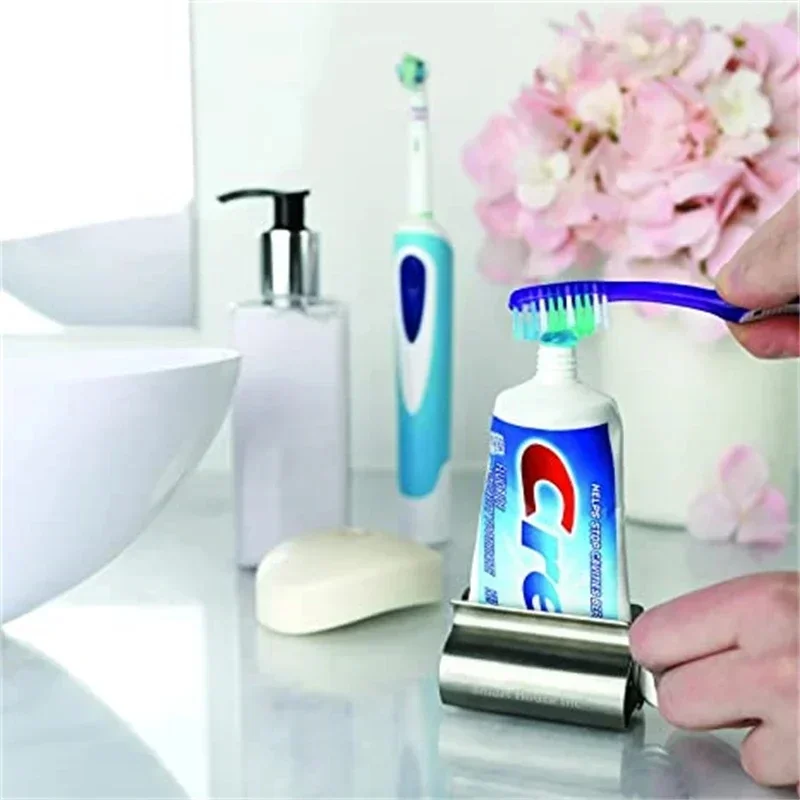 1-10pcs Toothpaste Squeezer Tube Stainless Steel Wringer Roller Rotate Dispenser for Ointments Cosmetics Bathroom Accessories thumbnail 2