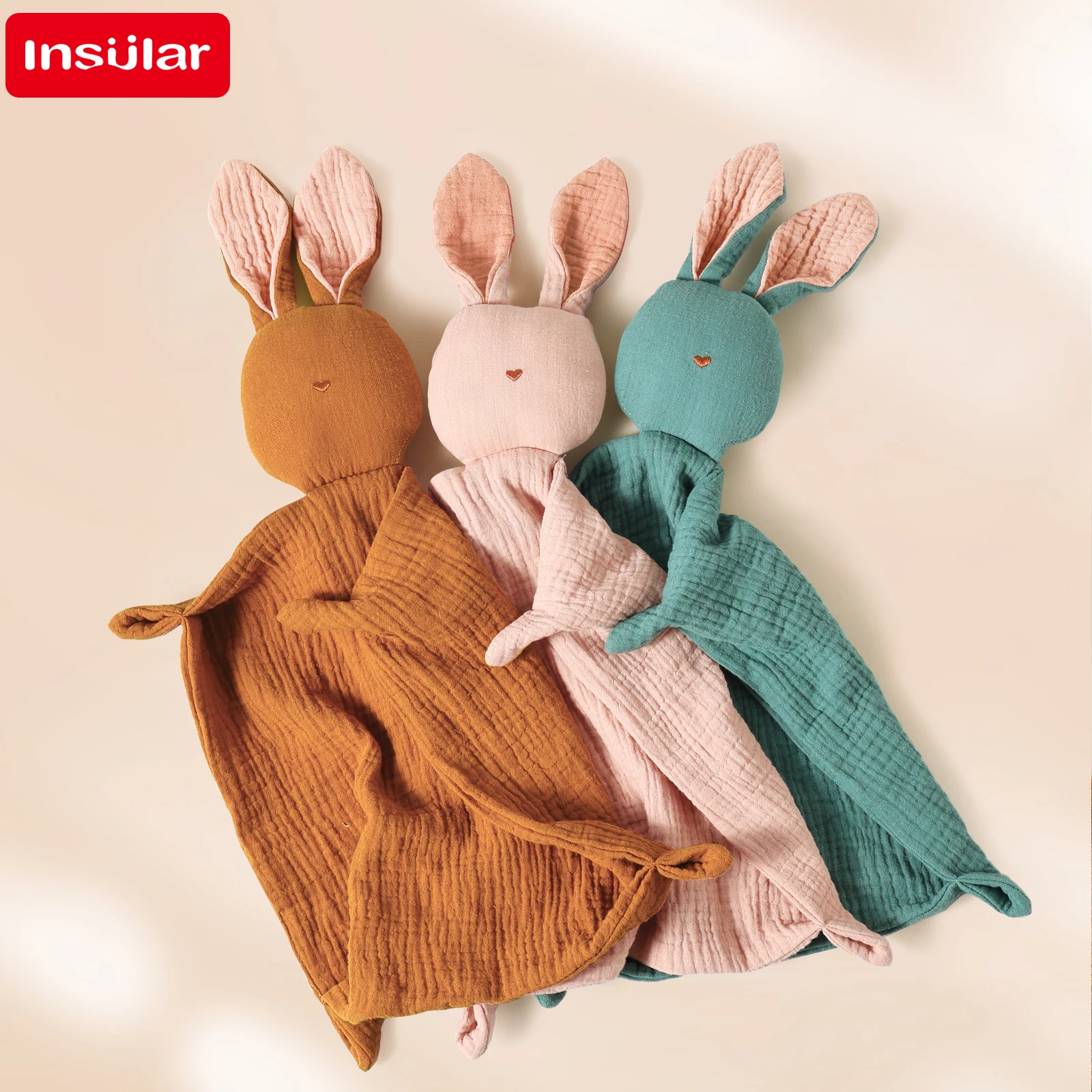 Baby Blanket Muslin Newborn Baby Sleeping Dolls Cute Rabbit Soft Cotton Gauze Kids Sleep Soothe Appease Towel Bibs Boys Girls thumbnail 3