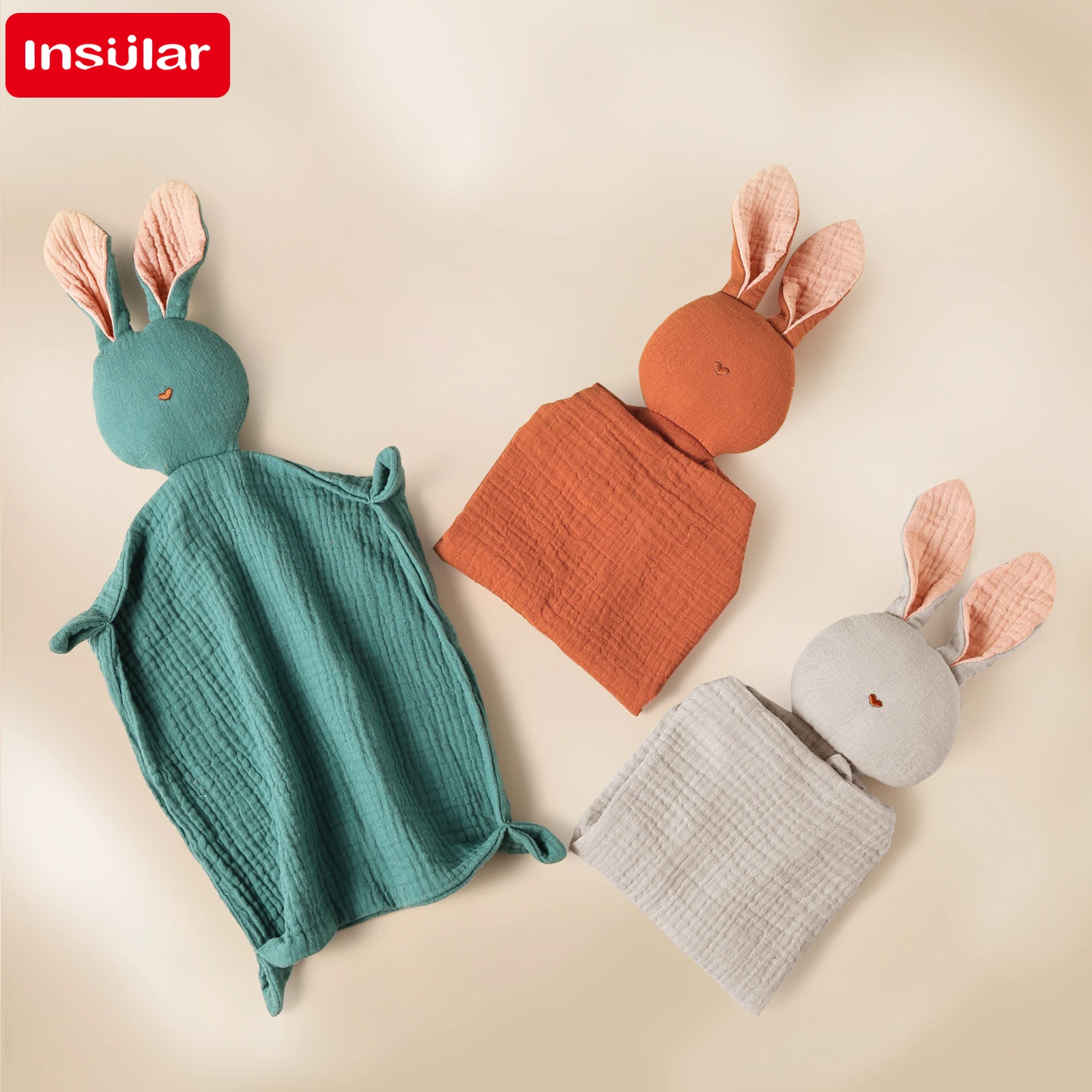 Baby Blanket Muslin Newborn Baby Sleeping Dolls Cute Rabbit Soft Cotton Gauze Kids Sleep Soothe Appease Towel Bibs Boys Girls thumbnail 5