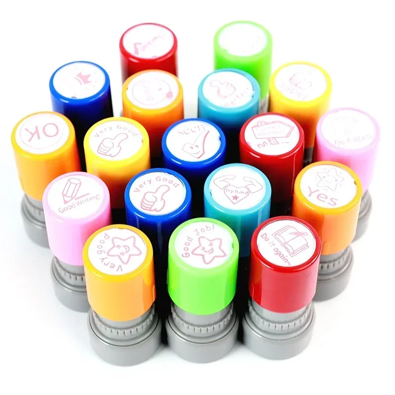 English Encourage Comments Stamp Seal Student Teacher Children's Encouragement Cartoon Comment Reward Assorted Scrapbook Stamps thumbnail 2