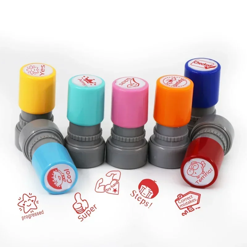 English Encourage Comments Stamp Seal Student Teacher Children's Encouragement Cartoon Comment Reward Assorted Scrapbook Stamps thumbnail 4