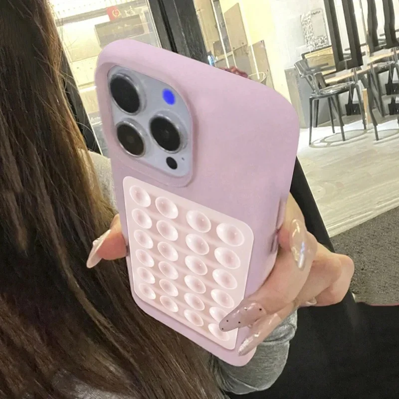 3D Suction Cup Stand Litchi Pattern Phone Case For iPhone 17 16 15 Pro Max Plus 16E 14 13 12 11 Pro Max X XS XR Shockproof Cover thumbnail 5