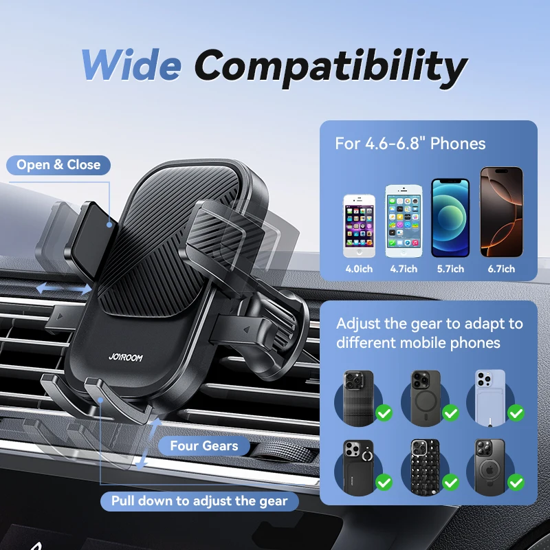 Joyroom Phone Holder Mount for Car Air Vent Hands-Free Universal Cell Phone Mount 360° Rotation for iPhone Samsung Xiaomi Huawei thumbnail 6